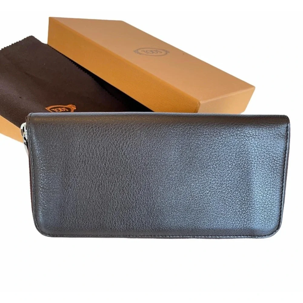 Tod's Italy Leather Zip‎ Around Race Wallet XAMMCLA1400TICS606